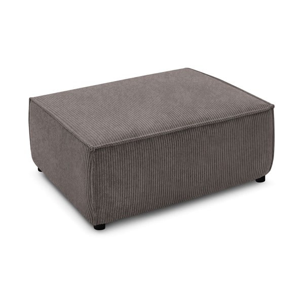 Taburet taupe cu tapițerie din catifea reiată Nihad – Bobochic Paris-image-3