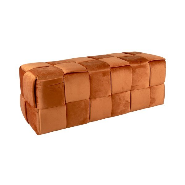 Taburet portocaliu cu tapițerie din catifea Weaved – Leitmotiv