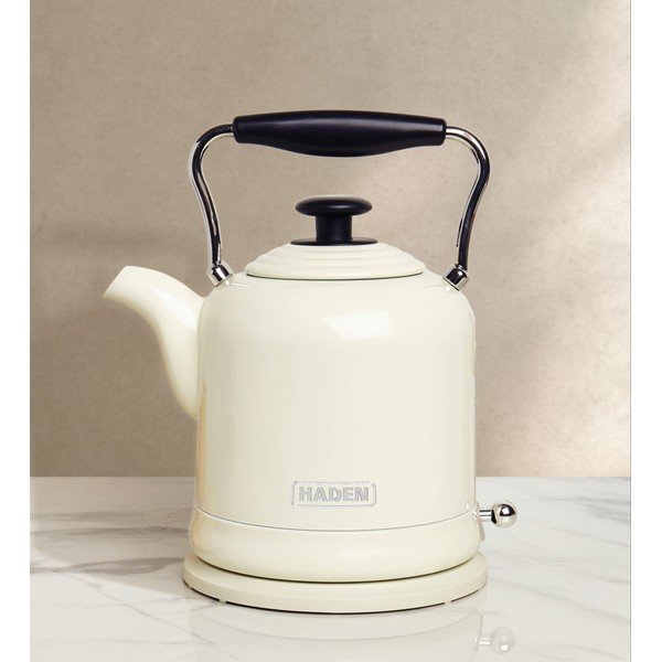 Ceainic electric crem din oțel inoxidabil 1,5 l Highclere – Haden-image-1