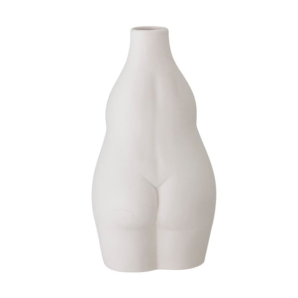 Vază din gresie Bloomingville Elora, înălțime 18 cm, alb-image-3