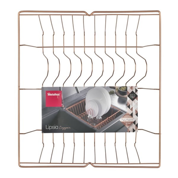 Suport pentru scurs vase Metaltex, arămiu-image-1