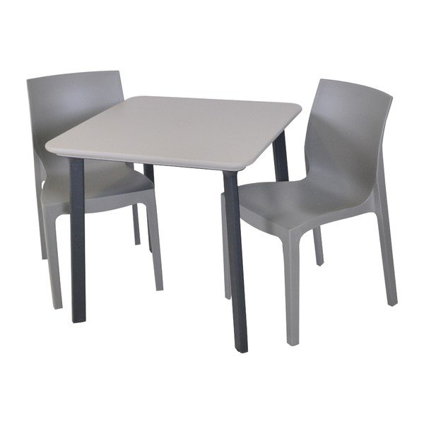 Scaun de grădină gri din plastic Emma - Rojaplast-image-2