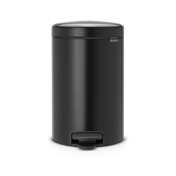 Coș de gunoi negru mat cu pedală din oțel 12 l NewIcon – Brabantia