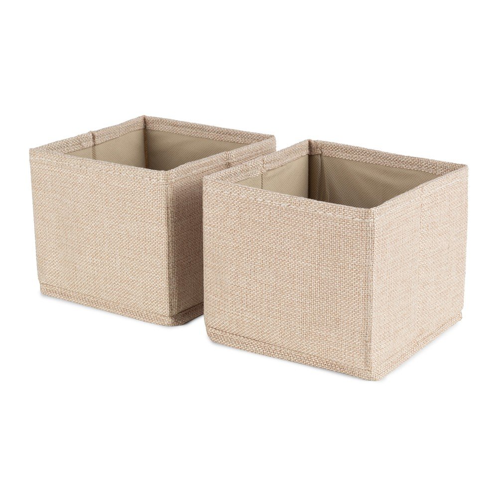 Cutii de depozitare bej 2 buc. din material textil 14x12x12 cm Sandy – Compactor