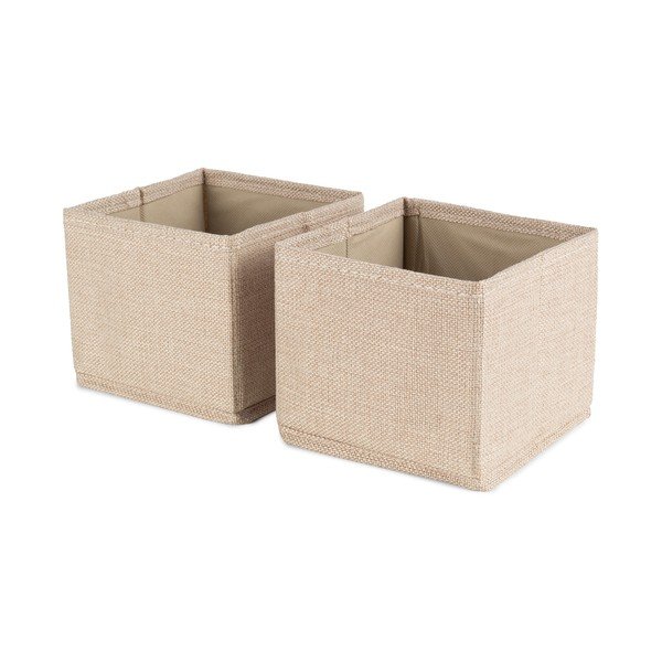 Cutii de depozitare bej 2 buc. din material textil 14x12x12 cm Sandy – Compactor