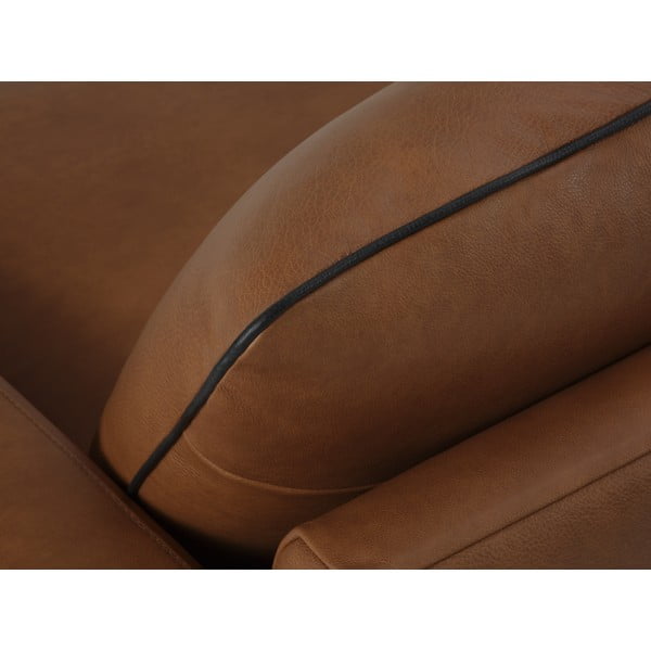 Canapea maro coniac cu tapițerie din piele 260 cm Virna – Micadoni Home-image-1