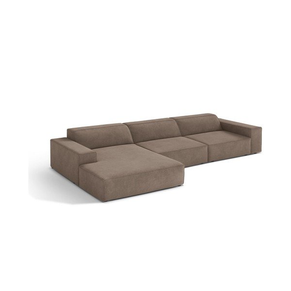 Colțar modular bej (cu colț pe partea stângă/cu șezlong) Jodie – Micadoni 