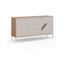 Comodă crem/în culoare naturală cu aspect de lemn de stejar 150x80x40 cm Lilou – Marckeric