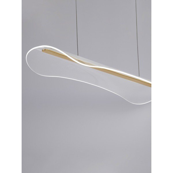 Lustră aurie LED cu intensitate reglabilă din aluminiu cu abajur din sticlă acrilică Agos – Nova Luce-image-2