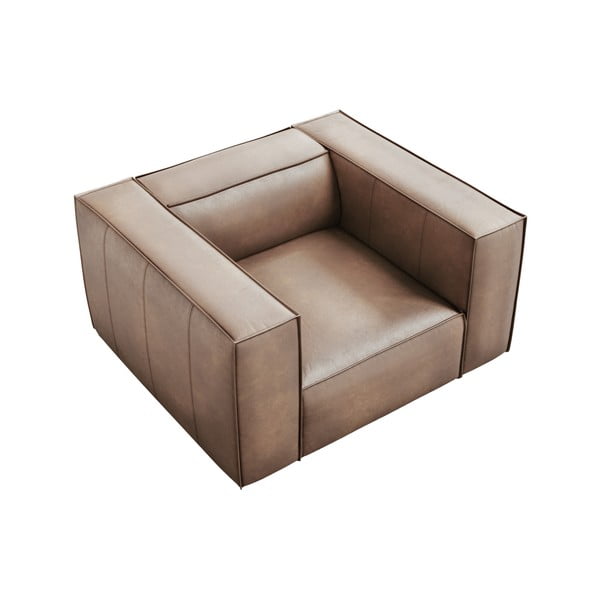 Fotoliu maro deschis cu tapițerie din piele Madame – Windsor & Co Sofas-image-3