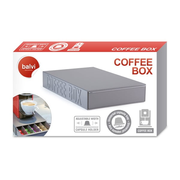 Recipient tip tavă pentru capsule cafea Balvi Coffee Box, negru-image-4