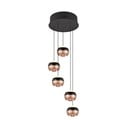 Lustră negru-arămiu  LED cu abajur din metal ø 30 cm Orbit – Trio Select
