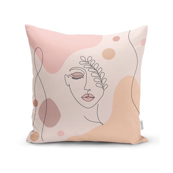 Set 4 fețe de pernă decorative Minimalist Cushion Covers Draw Art Women, 45 x 45 cm-image-2