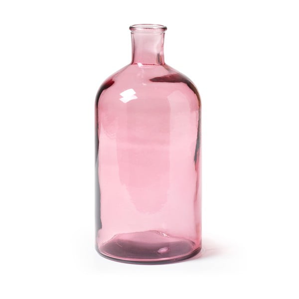 Vază din sticlă La Forma Semplice, înălțime 28 cm, roz