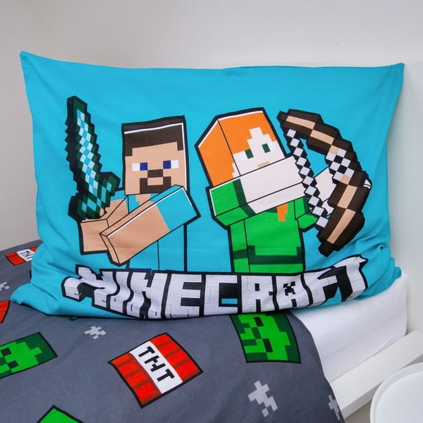 Lenjerie de pat pentru copii din bumbac pentru pat de o persoană 140x200 cm Minecraft "We got this"  – Jerry Fabrics-image-3