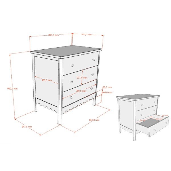 Comodă de copii bej 89x90x55 cm Swingo – Vipack-image-2