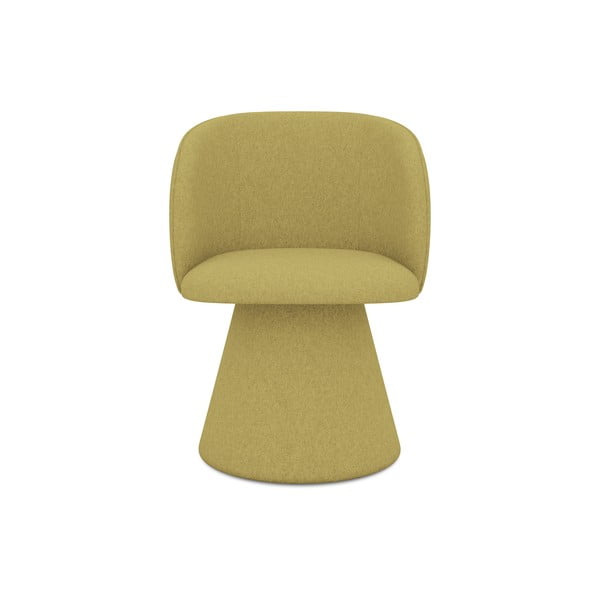 Scaun de sufragerie galben tapițat Maia – Makamii-image-1