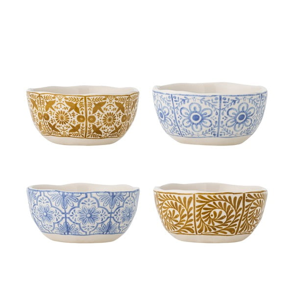 Boluri mici albastre/portocalii 4 buc. din gresie 200 ml Milton – Bloomingville