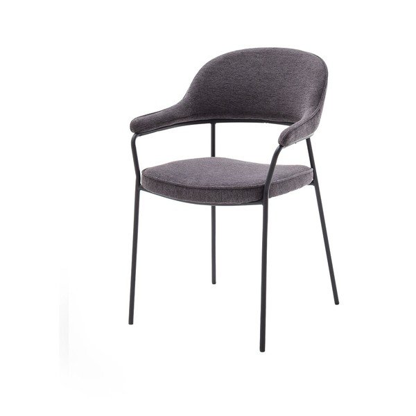 Scaun de dining gri închis cu cotiere Kindersley – Unique Furniture