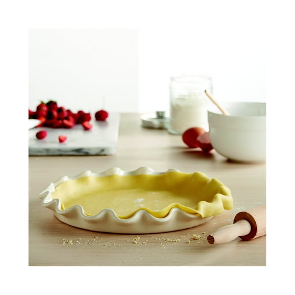 Formă pentru plăcintă Emile Henry, ⌀ 33 cm , ivoriu-image-1