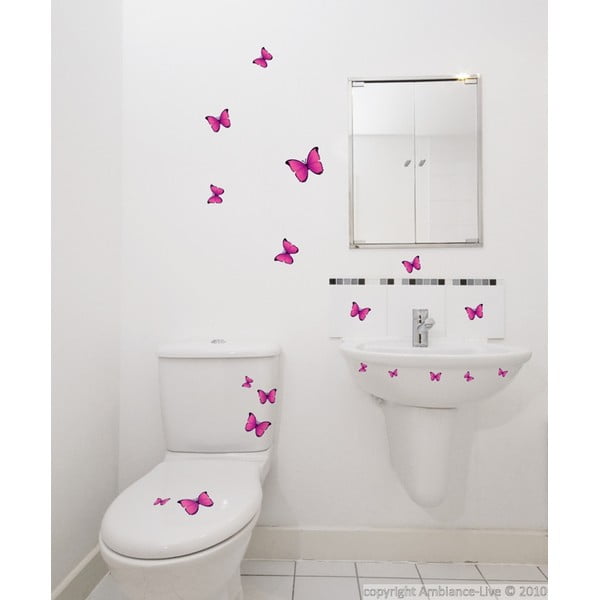 Set 18 autocolante Fanastick Pink Butterflies