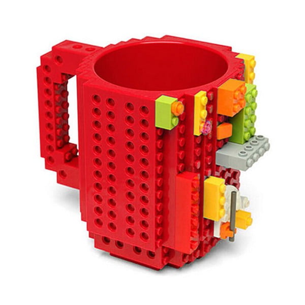 Cană din plastic cu motive LEGO Just Mustard, 350 ml, roșu