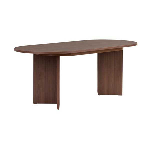 Masă de dining extensibilă cu aspect de lemn de nuc cu blat suplimentar 90x160 cm Sorell – Kalune Design-image-4