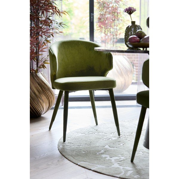 Set de scaune de sufragerie verde 2 buc. tapițat Kosaka – Light & Living-image-1