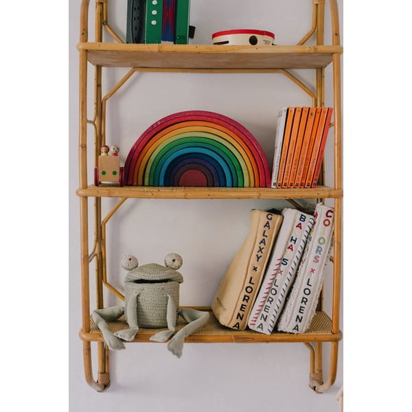 Coș de jucării pentru copii verde din material textil ø 15x15 cm Mini Fred the Frog – Lorena Canals-image-1