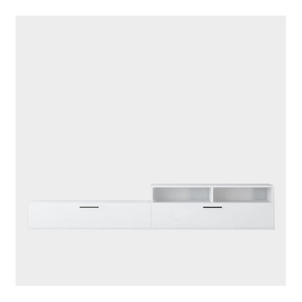 Set comodă TV și etajeră Siri, lățime 240 cm, alb