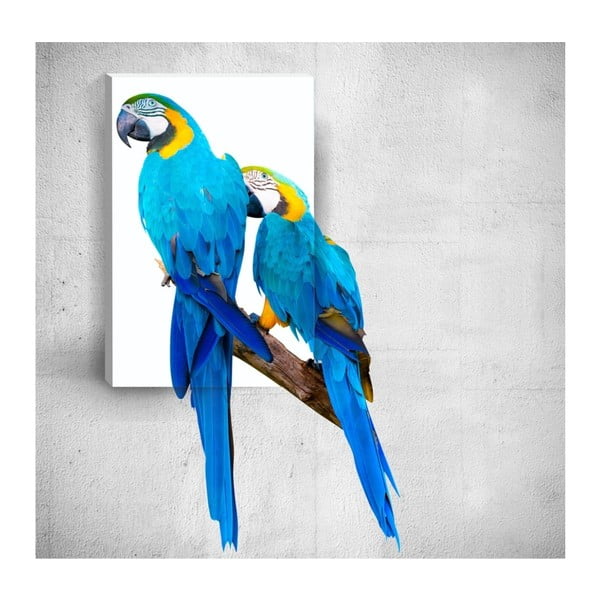 Tablou de perete 3D Mosticx Two Parrots, 40 x 60 cm