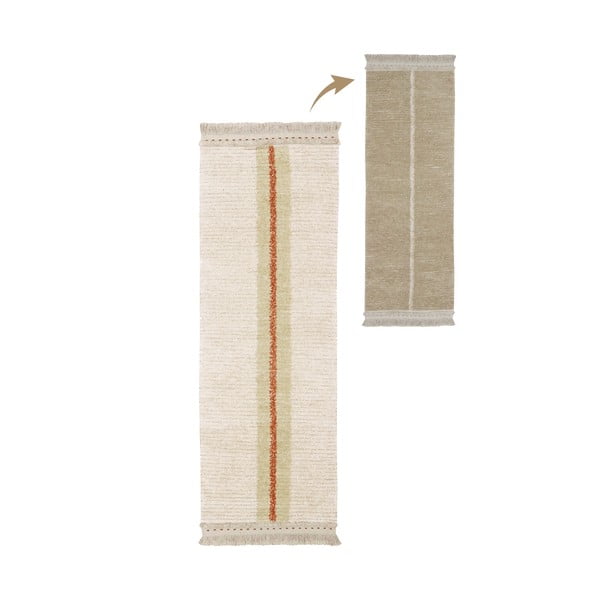 Covor tip traversă bej din bumbac 80x230 cm Duetto Sage – Lorena Canals-image-1