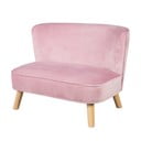 Canapea pentru copii roz-deschis cu tapițerie din catifea 70 cm Lil Sofa – Roba