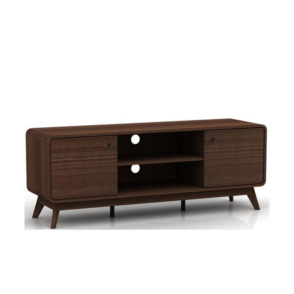 Comodă TV maro cu aspect de lemn de nuc 140x53 cm Caitlin – Støraa-image-2