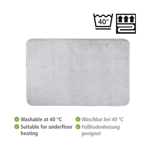 Covoraș de baie gri deschis din material textil 50x80 cm Saravan – Wenko-image-4