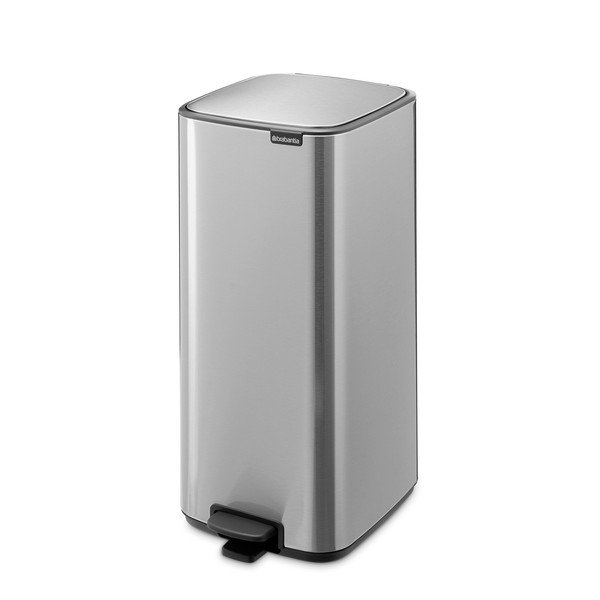 Coș de gunoi argintiu mat cu pedală din oțel 30 l Bo – Brabantia