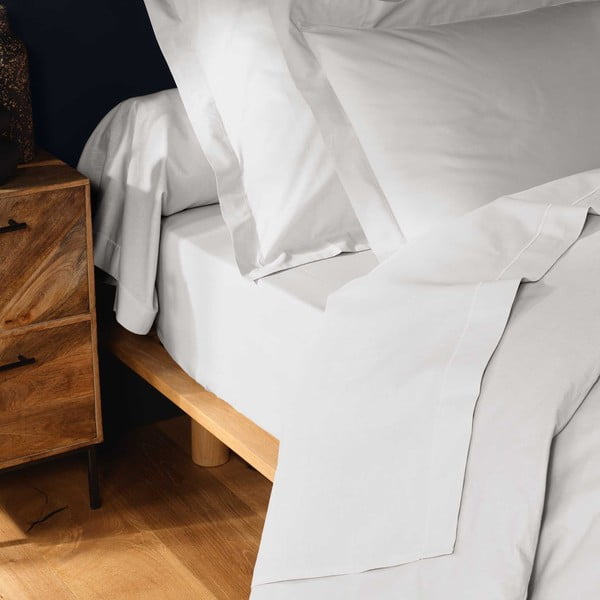 Cearceaf alb din bumbac 240x300 cm Lina – douceur d'intérieur-image-2