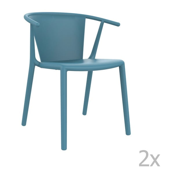 Set 2 scaune grădină Resol Steely, albastru