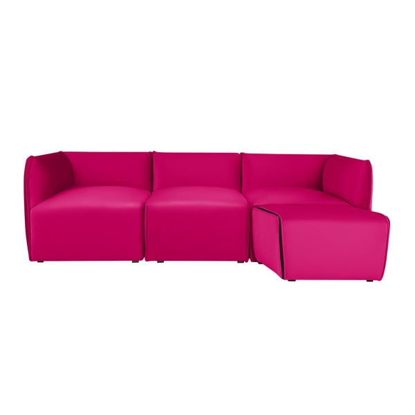 Canapea modulară cu 3 locuri și șezlong Norrsken Ebbe, roz