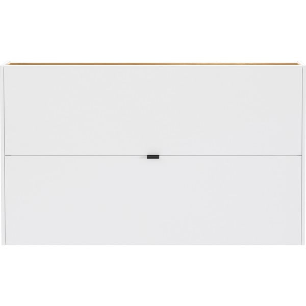 Pantofar alb cu deschidere înclinată, suspendat, cu aspect de lemn de stejar 140x83x18 cm Ameca – Germania-image-3