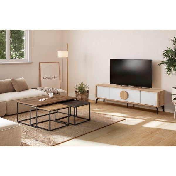 Măsuțe de cafea în culoare naturală 3 buc. 60x110 cm Camelia – Marckeric-image-1