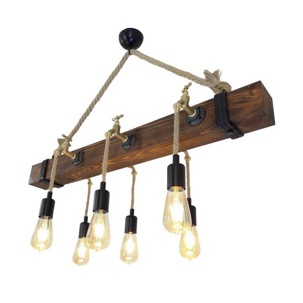 Lustră din lemn Kutuk, 6 becuri-image-1