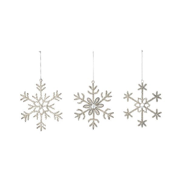 Set 3 decorațiuni de Crăciun în formă de fulg Bloomingville Ornament