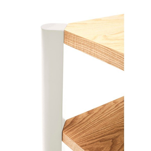 Etajeră crem/în culoare naturală deschisă cu aspect de lemn de stejar 126x84x43 cm Bona – Teulat-image-3