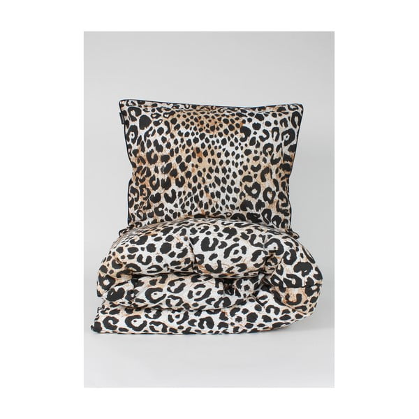 Lenjerie de pat din bumbac cu model leopard Ambianzz, 220 x 240 cm-image-3