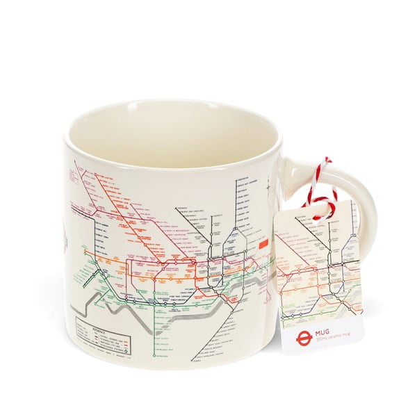 Cană bej din ceramică 350 ml Heritage Tube Map – Rex London-image-2