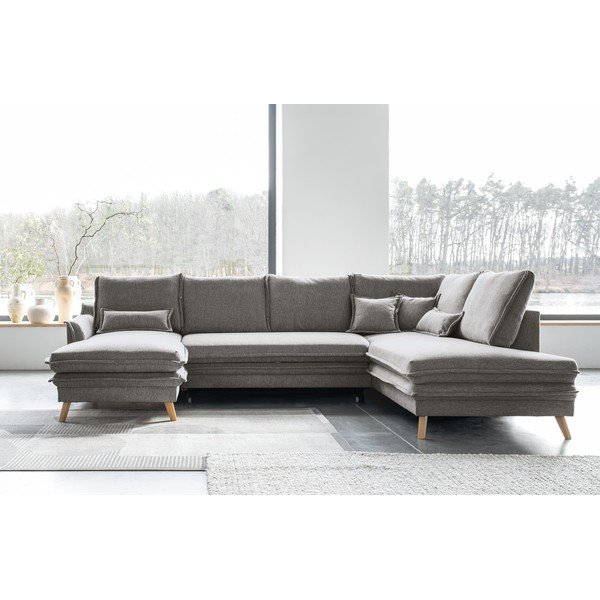 Colțar gri extensibil (cu colț pe partea dreaptă/în formă de "U") Charming Charlie – Miuform-image-1