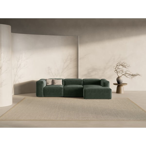 Colțar verde (cu colț pe partea dreaptă/cu șezlong) Bergamo – Cosmopolitan Design-image-1