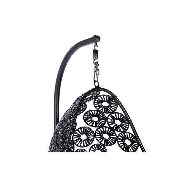 Scaun suspendat din ratan artificial Le Bonom Palma, negru-image-4