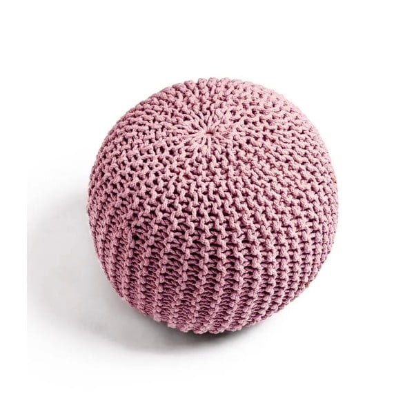 Taburet roz cu tapițerie din tricot Jagger – Bonami Essentials-image-1